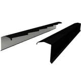 Twee windveren Gitzwart RAL 9005, 0,50 mm staal, schuin van bovenaf