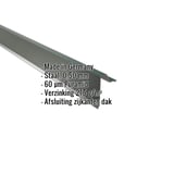 Gevelpan Stehfalzprofiel 33/500 mosgroen met ingebedde productgegevens zoals materiaal, dikte en coating