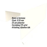 Gevelpan Stehfalzprofiel PD-510-S, zuiverwit, met ingebedde productgegevens zoals materiaal, dikte en coating