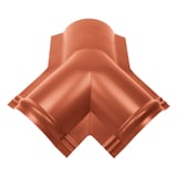 Y-stuk van kunststof in terracotta (RAL 8004), bovenaanzicht