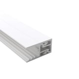 Zevener Sprosse wandlijst 16 mm PVC Wit, schuin van boven met dwarsdoorsnede van de kamers
