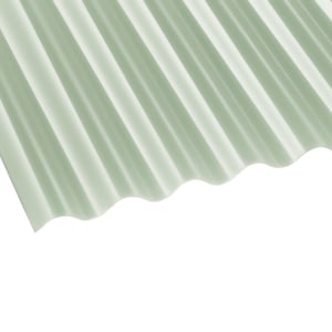 Acrylglas golfplaat 76/18, opaal wit, 3,00 mm dikte, schuin van bovenaf met golfprofiel