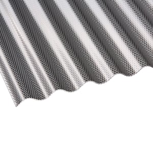 Acrylglas golfplaat 76/18, grafiet, bovenaanzicht van de golfstructuur met lichte transparantie