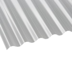 Acrylglas golfplaat 76/18, 3,00 mm, transparant, met honingraatstructuur, schuin van boven