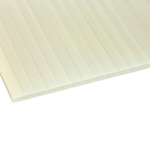 Acrylglas kanaalplaat 16 mm Goud-opaal, schuin van boven, met zichtbare kanalen