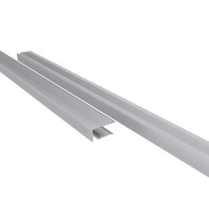 Afwerkprofiel bovenzijde van blank aluminium, 10 mm, twee profielen schuin van boven