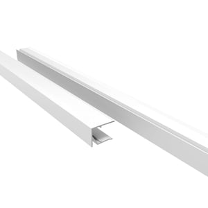 Afwerkprofiel bovenzijde aluminium 16 mm wit, twee profielen naast elkaar