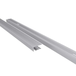 Afsluitprofiel onderzijde van blank aluminium, 10 mm, met twee profielen naast elkaar
