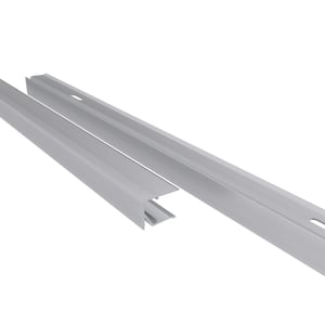 Afsluitprofiel onderzijde van blank aluminium, 16 mm, twee profielen schuin van boven