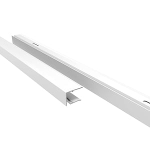 Afwerkprofiel onderzijde, aluminium, wit, 16 mm, twee profielen schuin van boven