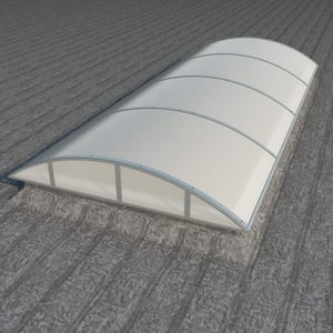 Alumon lichtkoepel polycarbonaat opaal wit 10mm op een plat dak