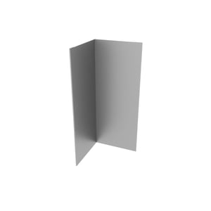 Binnenhoek van staal, 0,50 mm, grijs aluminiumkleurig, vrijstaand