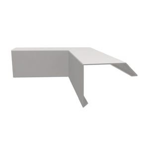 Binnenhoek ISOS aluminium Zilver-Metallic, zijaanzicht met dakzijde en buitenzijde