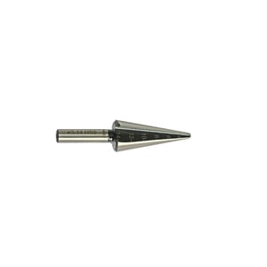 Boor voor kunststof platen, blank RVS, conische vorm met maatmarkeringen 4-14 mm, schacht met opschrift 3-14 HSS