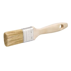 Verfkwast met lichte houten steel en zilveren ferrule, natuurlijke borstels, vrijstaand