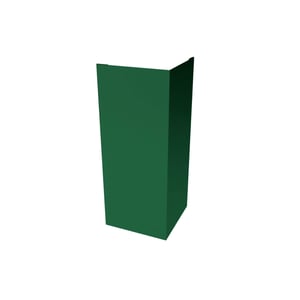 Buitenhoek staal 0,50 mm mintgroen RAL 6029 met 25 µm polyestercoating, hoofdaanzicht