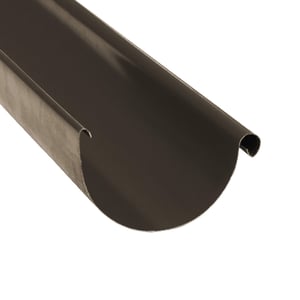 Dakgoot van bruin staal met 50 5m polyurethaan coating, halfrond profiel, hoofdaanzicht
