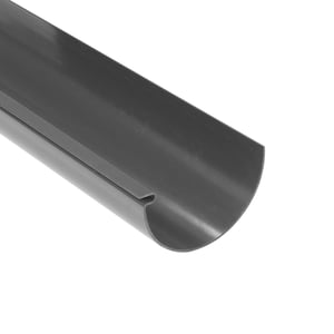 Dakgoot van PVC, grafiet, detail van de halfronde vorm