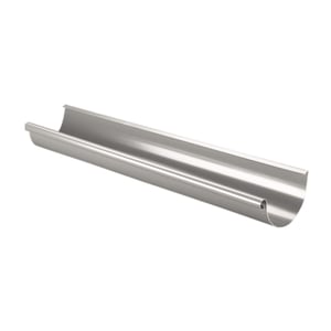 Niagara dakgoot van staal, grijs aluminiumkleurig (RAL9007), 50 µm polyurethaan coating, hoofdaanzicht