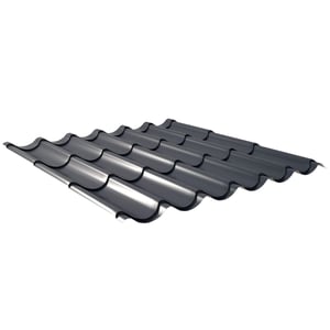 Dakpanplaat 2/1060 Antracietgrijs, 0,50 mm staal, 25 µm polyestercoating, hoofdweergave