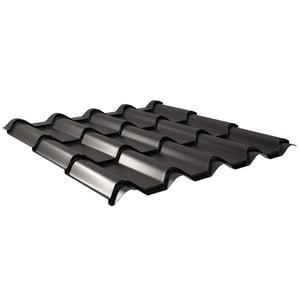 Dakpanplaat EUROPA Gitzwart, 0,50 mm staal, 25 µm polyestercoating, hoofdweergave