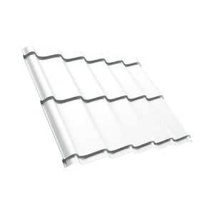 Dakpanplaat Szafir 350/15, Zuiverwit (RAL 9010), 0,50 mm, hoofdaanzicht