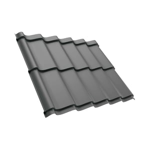 Dakpanplaat Szafir 350/15, grijs aluminiumkleurig, 0,50 mm staal met 25 µm polyestercoating