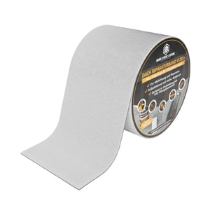 Dak reparatieband Vlies+ rol, grijs, met productetiket en eigenschappen