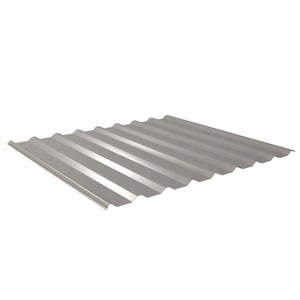 Damwandplaat 20/1100, grijs aluminiumkleurig, bovenaanzicht