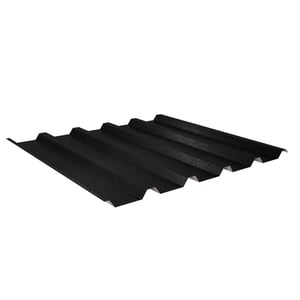 Damwandplaat 35/207 Gitzwart (RAL 9005) met 80 µm Shimoco coating, hoofdaanzicht
