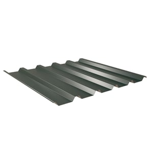 Damwandplaat 35/207 aluminium mosgroen, hoofdaanzicht, 0,70 mm dikte, 25 µm polyester coating