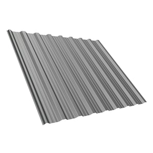 Damwandplaat T18DR, 0,75 mm, RAL9007, hoofdaanzicht van de profielplaat