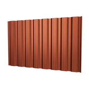 Damwandplaat T18DR Terracotta, 0,50 mm, hoofdweergave van de profielstructuur
