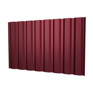 Damwandplaat T18DR wand Wijnrood, 0,50 mm, hoofdweergave van de profielstructuur