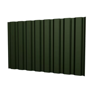 Damwandplaat T20M wand staal 0,50 mm groen met PURMAT coating, hoofdaanzicht