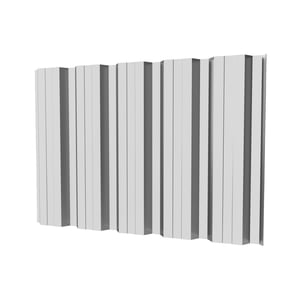 Damwandplaat T35DR wand, lichtgrijs RAL 7035, 0,75 mm staal, vrijstaand, hoofdweergave van de profielstructuur