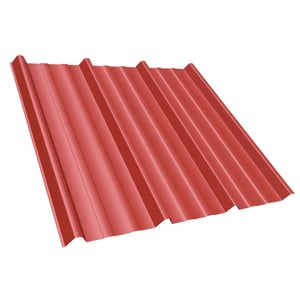 Damwandplaat T45/333M Koraalrood, 0,50 mm, hoofdweergave, 25 µm polyester