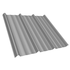 Damwandplaat T45/333MD, 0,50 mm, grijs aluminiumkleurig, hoofdaanzicht, 25 µm polyester