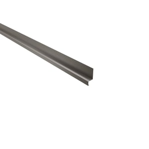 Plint staal 0,50 mm RAL9007, hoofdaanzicht schuin van boven