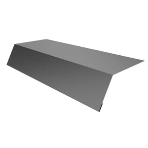 Dakgootprofiel staal 0,75 mm RAL9007, 25 µm polyestercoating, bovenaanzicht schuin