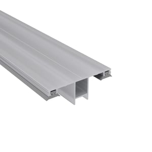 DUO middenprofiel 10 mm van blank aluminium, zijaanzicht met H-profiel en afdichtingen