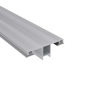 DUO middenprofiel van blank aluminium, 10 mm, met H-vormige doorsnede en zijdelingse klemstrips