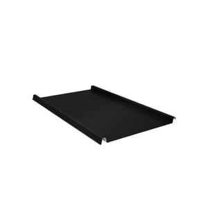 Felsdakpanplaat Gitzwart RAL 9005, 0,50 mm, 80 µm Shimoco, schuin aanzicht