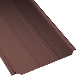 Staande felsplaat PD-510-S damwandplaat roodbruin, 0,50 mm, bovenaanzicht schuin