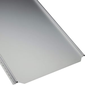 Staande felsplaat PD-510-S Vlak, Lichtgrijs RAL 7035, 0,50 mm, hoofdaanzicht schuin van boven