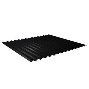 Golfplaat 18/1064, zwart (RAL 9005), 0,50 mm staal, 35 µm matpolyester coating, hoofdweergave