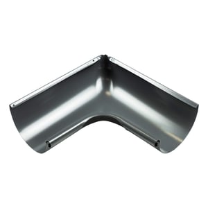 Dakgoot binnenhoek 90° van staal, grafiet, met 50 µm polyurethaan coating, hoofdaanzicht