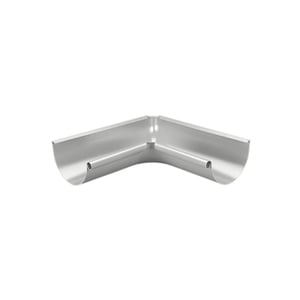 Dakgoot binnenhoek 90 graden van staal in zilvermetallic (RAL 9006)