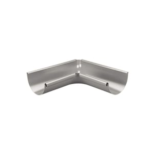 Dakgoot binnenhoek 90° van staal, grijs aluminiumkleurig RAL9007, hoofdweergave