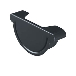 Rinnenendstuk van staal, antracietgrijs RAL 7016 met 50 µm polyurethaan coating, bovenaanzicht